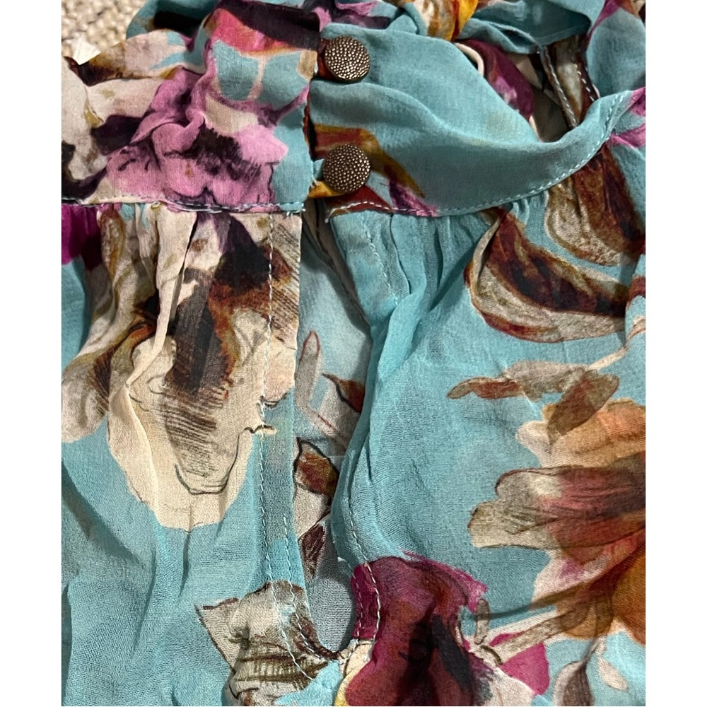 Anthropologie Tie-Neck Sheer Ruffled Blouse NWT SZ XL - Picture 6 of 10